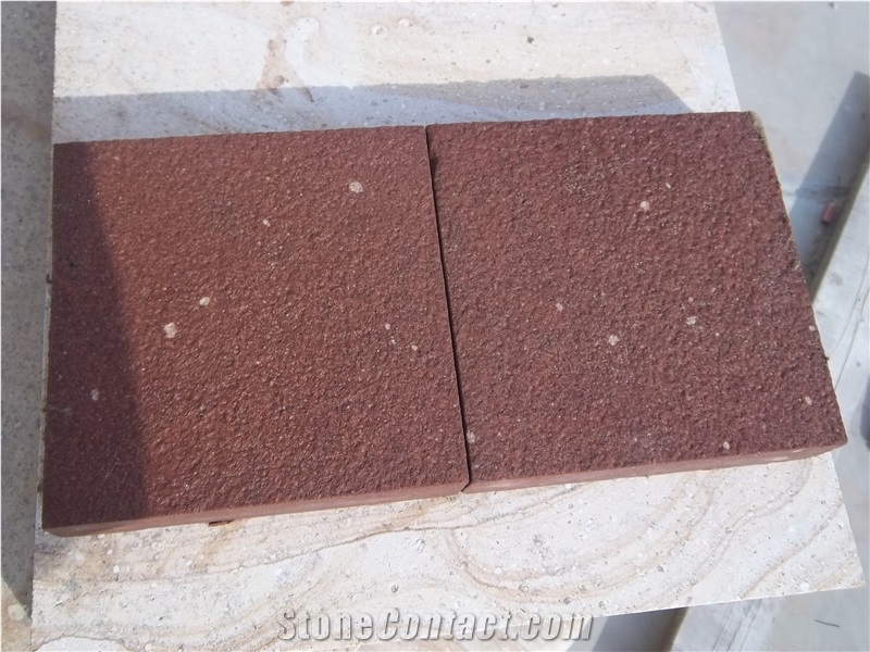 China Origin Red Sandstone Tile, Red Shandong Sandstone for Wall and Floor Covering, Exterior Interior Decoration Building Pattern