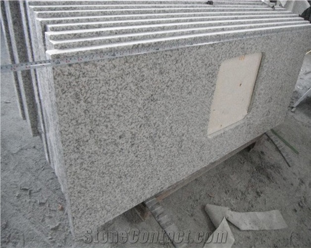 G655 Polished Granite Kitchen Countertop, Rice Grain White Granite Bench Top, Hazel White Worktop