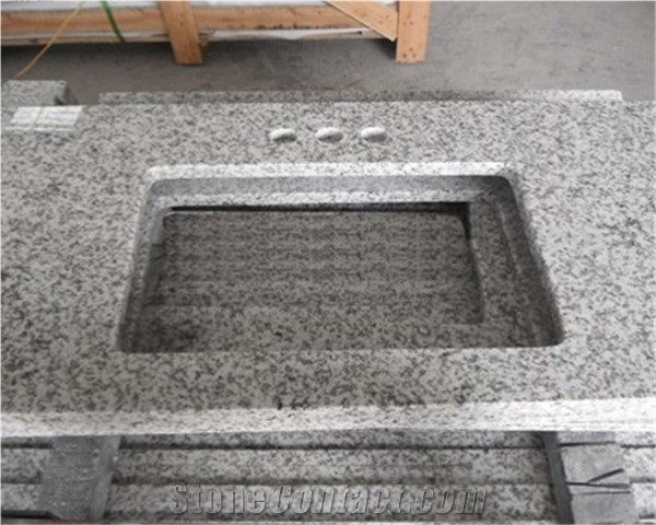 G655 Polished Granite Kitchen Countertop, Rice Grain White Granite Bench Top, Hazel White Worktop