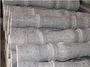 Hubei G603 Baluster, Granite Hand Drill, Sesame White Exterior&Interior Granite Stone Railings, Natural Stone Balustrades