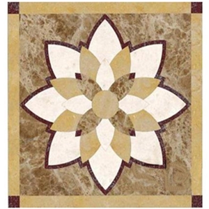 Marble Waterjet Round and Square Shape Medallion Polished Floor Pattern, Hotel Lobby Marble Medallion Tiles,Corridor Marble Tiles, Bathroom Walling Panel