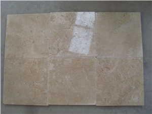 Tumbled China Yellow Travertine Tiles, Chinese Yellow Travertine Wall and Floor Covering Tiles, Kitchen and Bathroom Covering, Ornamental Construction Stone