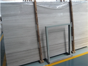 White Wooden Polished Marble Slab, White Wood Grain Marble Tile, Wood Grain Marble Flooring and Wall Tiles