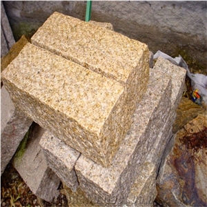 G682 Split Face Rusty Granite Cobblestone Paver