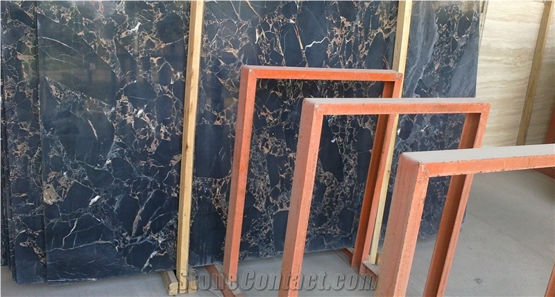 Black Golden Flower Marble Slabs & Tiles, Marble Floor Tiles