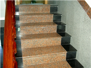 Brown Granite Stairs & Steps, Stair Treads, Deck Stair
