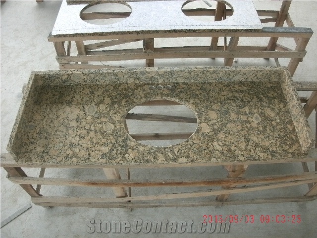 Giallo Fiorito Granite Countertops/Vanity Top,Bath Top