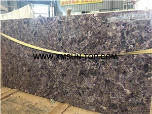 Amethyst Semi-Precious Stone Slabs/Lilac Gemstone Slabs/Purple Semiprecious Stone Slabs/Violet Semi Precious Stone Panels/Interior Decoration
