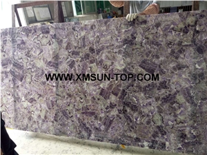 Amethyst Semi-Precious Stone Slabs/Lilac Gemstone Slabs/Purple Semiprecious Stone Slabs/Violet Semi Precious Stone Panels/Interior Decoration