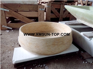 Beige Marble Sinks&Basins/Beige Marble Kitchen Sinks&Basins/Beige Marble Bathroom Sinks&Basins/Marble Wash Basins/Marble Round Basins/Sinks for Hotel&Home&Restaurant