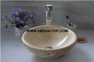 Beige Marble Sinks&Basins/Beige Marble Kitchen Sinks&Basins/Beige Marble Bathroom Sinks&Basins/Marble Wash Basins/Marble Round Basins/Sinks for Hotel&Home&Restaurant