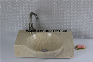 Beige Marble Sinks&Basins/Beige Marble Kitchen Sinks&Basins/Beige Marble Bathroom Sinks&Basins/Marble Wash Basins/Marble Round Basins/Sinks for Hotel&Home&Restaurant