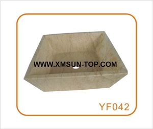Beige Marble Sinks&Basins(Size:440x440x130mm)/Beige Marble Kitchen Sinks&Basins/Beige Marble Bathroom Sinks&Basins/Marble Wash Basins/Marble Square Basins/Sinks for Hotel&Home&Restaurant