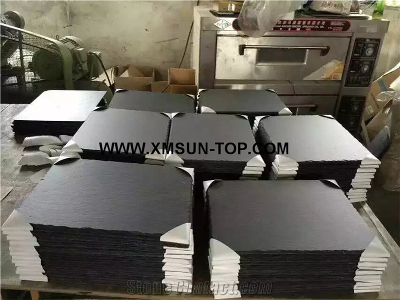 Black Slate Roofing Tile Square Shape/China Slate Roofing Tiles/Dark Black Slate Roof Tiles/Roof Covering and Coating/Stone Roofing/Natural Stone/Exterior Decoration/Building Stone