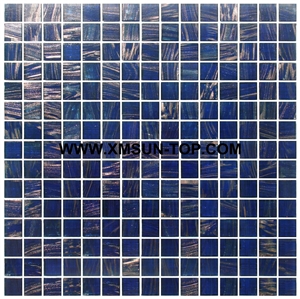 Blue Glass Mosaic/Ocean Blue Square Glass Mosaic/Mosaic Pattern/Floor Mosaic/Wall Mosaic/Polished Mosaic//Interior Decoration/Customized Mosaic Tile/Mosaic Tile for Bathroom&Kitchen&Hotel Decoration