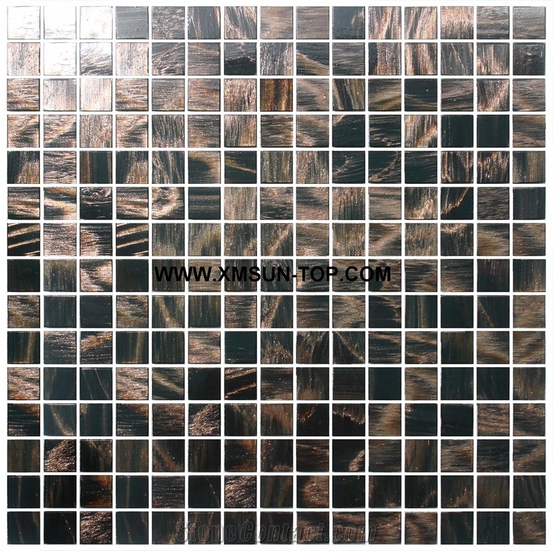 Brown Glass Mosaic/Brown Square Glass Mosaic/Mosaic Pattern/Floor Mosaic/Wall Mosaic/Polished Mosaic//Interior Decoration/Customized Mosaic Tile/Mosaic Tile for Bathroom&Kitchen&Hotel Decoration