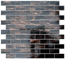 Brown Glass Mosaic/Linear Strips Glass Mosaic/Mosaic Pattern/Floor Mosaic/Wall Mosaic/Polished Mosaic//Interior Decoration/Customized Mosaic Tile/Mosaic Tile for Bathroom&Kitchen&Hotel Decoration