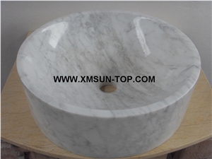 Carrara Marble Kitchen Sinks&Basins/White Marble Stone Bathroom Sinks&Basin/Round Sinks&Basins/Natural Stone Basins&Sinks/Wash Basins/Home Decoration/Marble Sink&Basin for Hotel
