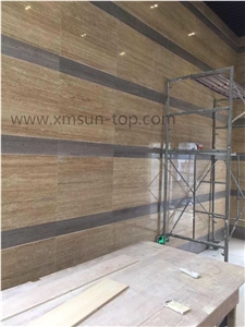 Coffee Travertine Slabs/ Antalya Noce Travertine Wall Covering Tile/Denizli Noce Travertine