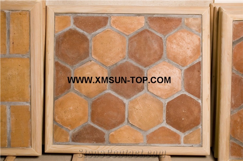 Handmade Terracotta Red Tiles/Ceramic Tile/Antique Tile/Hexagon Shape Floor Tiles/Terracotta Pavers
