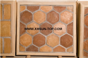 Handmade Terracotta Red Tiles/Ceramic Tile/Antique Tile/Hexagon Shape Floor Tiles/Terracotta Pavers