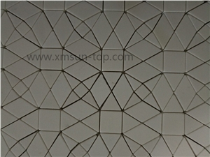 Hexagon Marble & Glass Mosaic Tile/Crystal Thassos White Stone Mosaic Tile