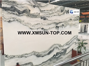 Landscape Quartzite Slab&Tiles/White and Black Quartzite Slab/White Quartzite Flooring/Wall Covering/Quartzite for Floor Covering&Wall Cladding/Interior Decoration/Luxury