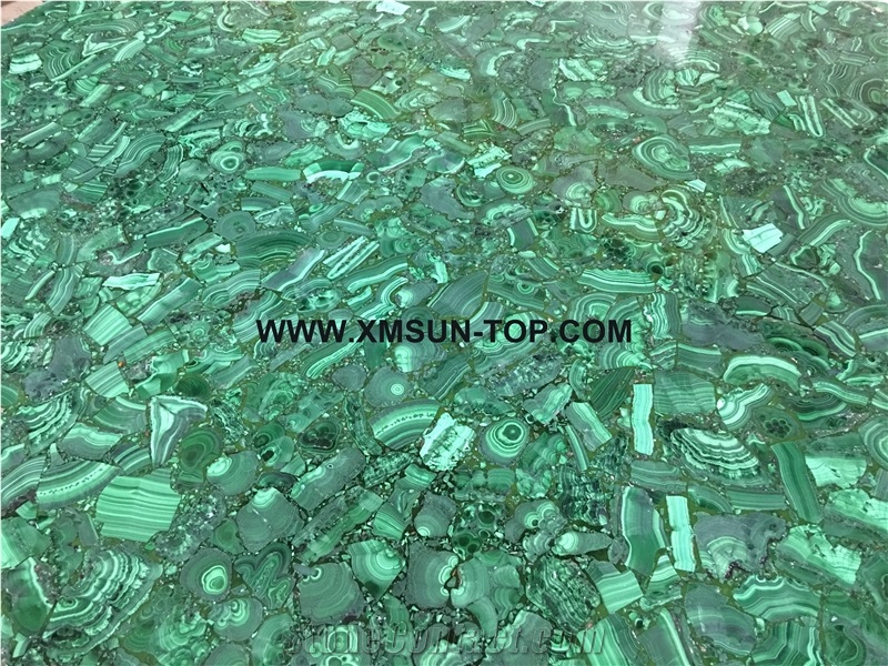 Malachite Table Top Design/Semi Precious Table Tops/Green Semiprecious Stone Table Top/ Semiprecious Reception/Inlayed Tabletops/Flower Shape Table Tops/Interior Decoration
