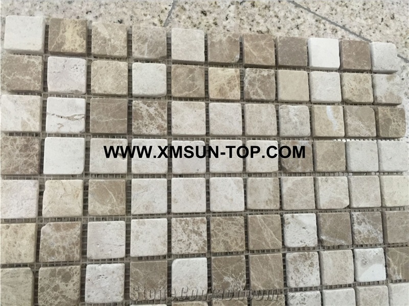 Mixed Marble Square Mosaic/Natural Stone Mosaic/Stone Mosaic Patterns/Wall Mosaic/Floor Mosaic/Interior Decoration/Customized Mosaic Tile/Mosaic Tile for Bathroom&Kitchen&Hotel Decoration