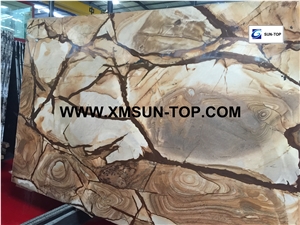 Palomino Quartzite Slab&Tiles/Palomino Gold Quartzite Slab/Stone Wood Quartzite Panels/ Top Grade Hotel Interior Decoration Project Material/ High Quality/Wall Covering&Flooring/Luxury