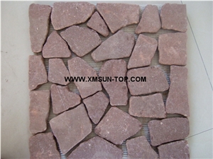 Pink Sliced Marble Mosaic/Natural Stone Mosaic/Chipped Mosaic/Wall Mosaic/Floor Mosaic/Interior Decoration/Customized Mosaic Tile/Mosaic Tile for Bathroom&Kitchen&Hotel Decoration