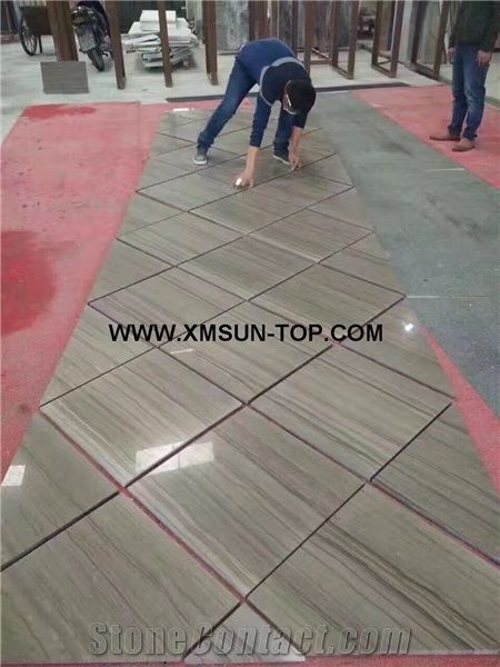 Polished Elegance Wood Grain Marble Tiles Cut To Size Coffee
