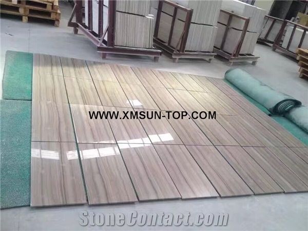 Polished Elegance Wood Grain Marble Tiles Cut To Size Coffee