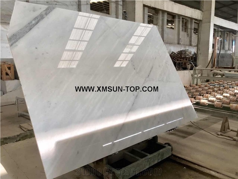 Polished Guangxi White Marble Tiles & Slabs/China Carrara White Marble Slabs/China White Marble for Wall Covering&Flooring/Chinese White Marble Panels/Guangxi Bai Marble Slab/Hotel Interior Decoration