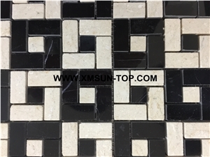 Polished Mixed Marble Square Mosaic/Natural Stone Mosaic/Stone Mosaic Patterns/Wall Mosaic/Floor Mosaic/Interior Decoration/Customized Mosaic Tile/Mosaic Tile for Bathroom&Kitchen&Hotel Decoration