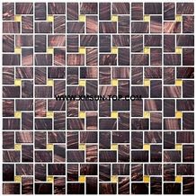 Red and Yellow Glass Mosaic/Square Glass Mosaic/Mosaic Pattern/Floor Mosaic/Wall Mosaic/Polished Mosaic//Interior Decoration/Customized Mosaic Tile/Mosaic Tile for Bathroom&Kitchen&Hotel Decoration