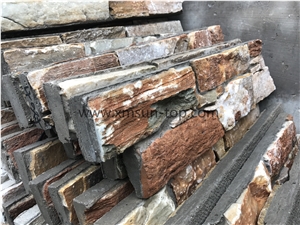 Rusty Slate Cultured Stone/Yellow Rusty Ledge Stone/Brown Thin Stone Veneer/Natural Surface Stone for Indoor and Outdoor Decorate