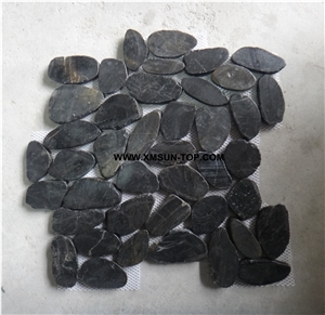 Various Black Pebble Stone Mosaic/Sliced Pebble Mosaic Tile(Double Surface Cut Pebble Mosaic)&Flat Pebble Stone&Standing Pebble Mosaic/Wall Mosaic Tiles/Floor Mosaic Tiles/Interior Decoration