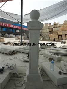 White Sandstone Column/Pure White Sandstone Sculptured Columns/Architectural Columns/Outdoors&Landscape Column/White Sandstone Pillar/Building Ornament