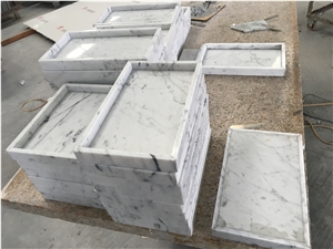 Nordic Style White Crarrara Marble Accessories , Holders, Trays, Plates, Decorations, Marble Bathroom Sets, Marble Crafts