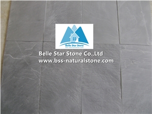 Black Brushed Slate Tiles,Charcoal Grey Brushed Face Slate Patio Stones,Courtyard Slate Paving Stone,Exterior Slate Pavers