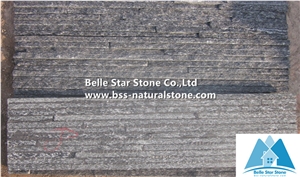 Black Quartzite Mini Stacked Stone,Quartzite Waterfall Shape Ledgestone,Landscaping Wall Culture Stone,Natural Mini Stone Panel,Black Mini Z Stone Cladding,Real Stone Thin Veneer,Mini Ledger Panels