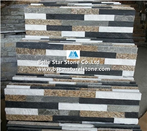 Black Quartzite White Quartzite Grey Slate Tiger Skin Yellow Slate Culture Stone,Natural Stacked Stone,Stone Wall Panel,Multicolor Ledgestone,Z Clad Stone Cladding,Real Stone Veneer,Fireplace Wall