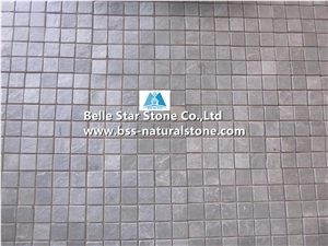 Black Riven Slate Mosaic,Charcoal Grey Split Face Slate Wall Mosaic,Carbon Black Slate Floor Mosaic,Black Slate Mosaic Pattern,Natural Stone Mosaic,Black Slate Mosaic Tiles,Split Face Mosaic
