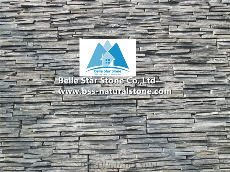 SMC-Fs142 Carbon Black Slate Veneer Stone Masonry Stone Veneer