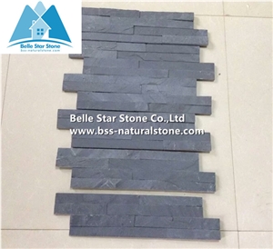 Black Split Face Slate Culture Stone,Slate Brick Stone Panel,Charcoal Grey Riven Slate Stacked Stone,Natural Thin Stone Veneer,Black Slate Ledgestone,Slate Ledger Panels,Natural Ledger Panels