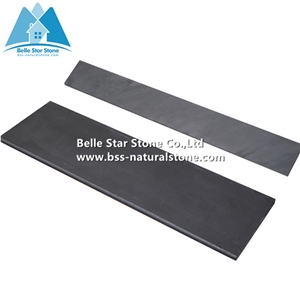 Black Split Face Slate Steps,Charcoal Grey Slate Stair Treads,Carbon Black Slate Staircase,Stone Stair Treads with Half or 1/4 Bullnose,Dark Grey Slate Staircase & Stair Riser