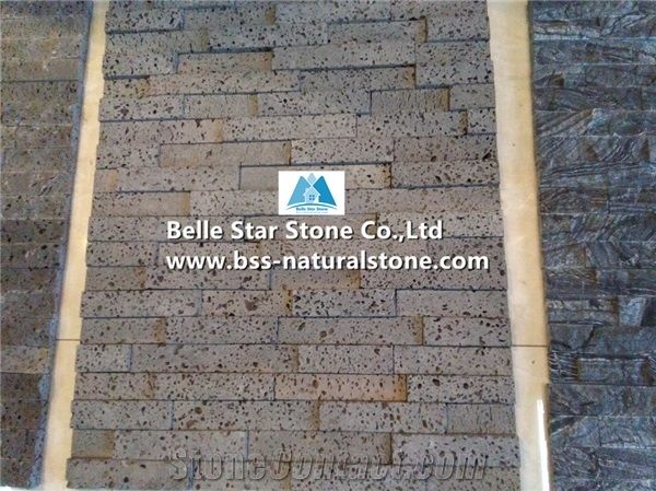 China Volcano Black Basalt Culture Stone Rough Face Basalt Stacked
