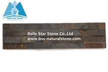Chinese Multicolour Slate Stacked Stone,Rusty Split Face Slate Thin Stone Veneer,Sunset Slate Ledgestone,Autumn Rose Stone Panel,Copper Rust Slate Stone Cladding,Natural Multicolor Slate Ledger Panels
