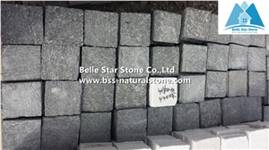 Flamed Black Quartzite Cube Stone,Quartzite Walkway Pavers,Natural Stone Paving Sets,Black Driveway Paving Stone,Patio Flooring